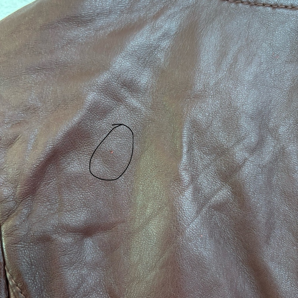 Hinge Leather Peplum Jacket in Deep Maroon Sz Medium - Picture 10 of 15